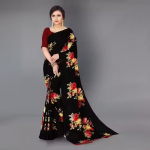 Georgette Floral Printed Saree with Blouse Piece
