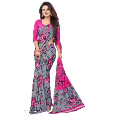 Floral Printed Georgette Saree