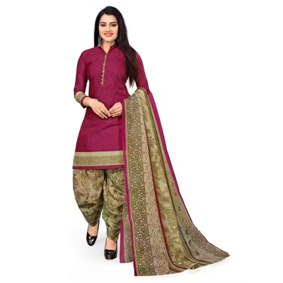 Cotton Printed Readymade Patila Suit