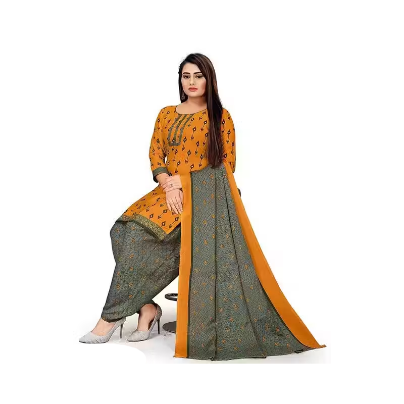 Women's Cotton Printed Salwar Suit & Dupatta Sets