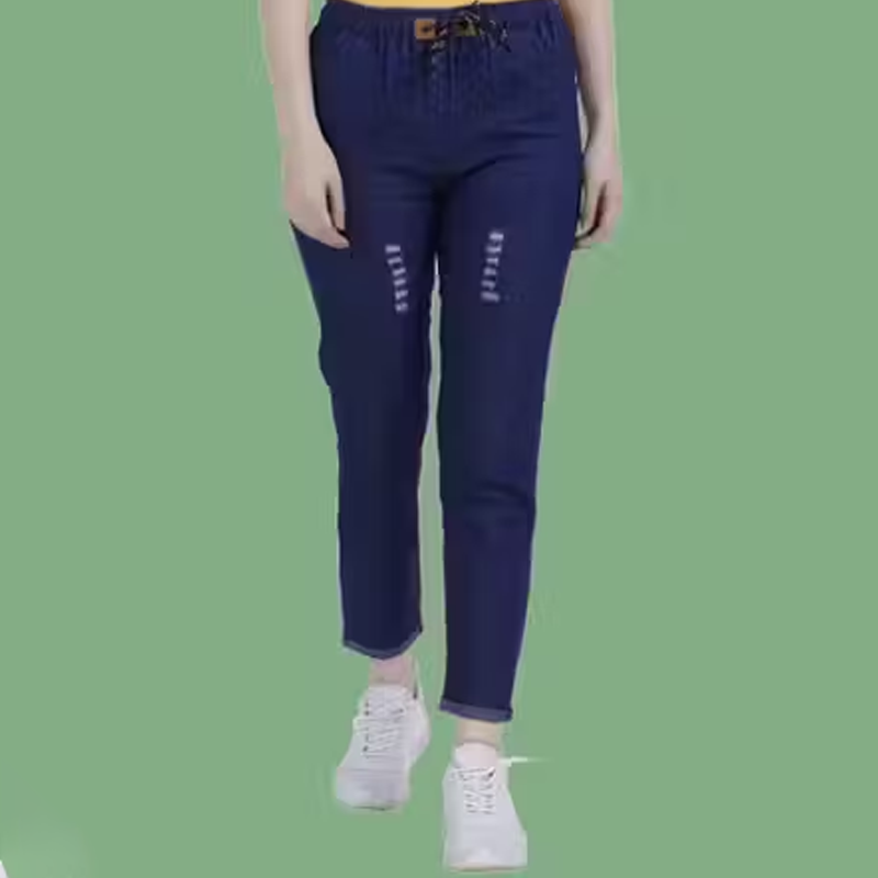 Stretchable Ankle Length Pant with Curved Pocket