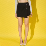 Black Skirt Lycra Blend Mini Women Skirts