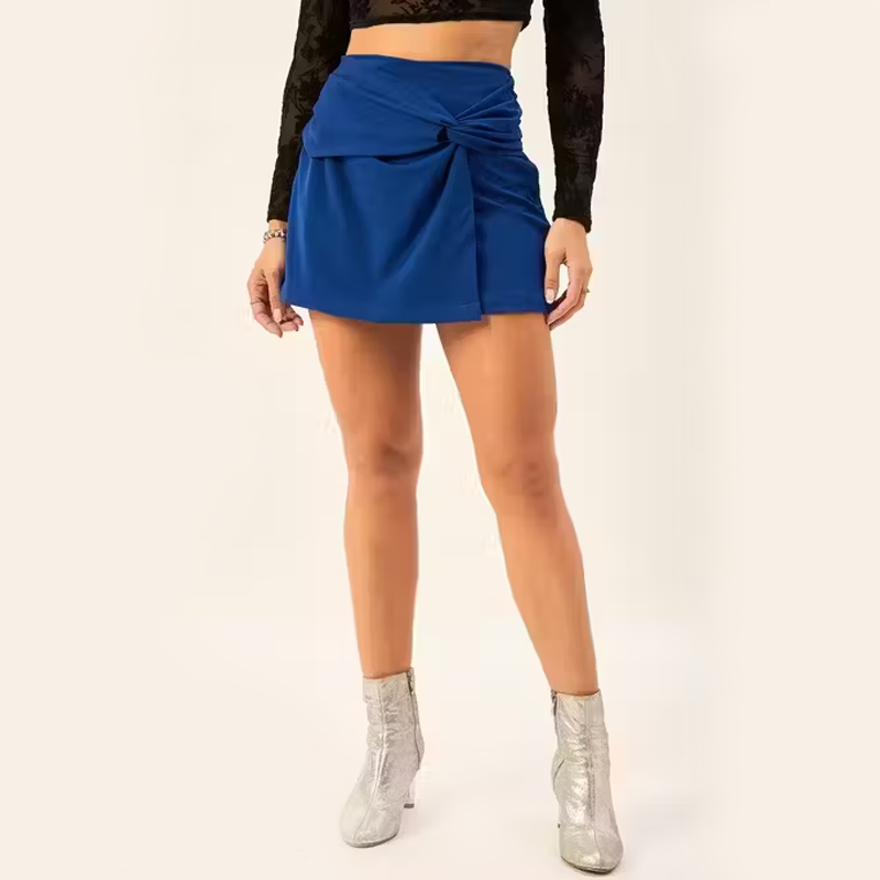 Women's Regular High Rise Above Knee Stretchable Lycra Blend Skirt