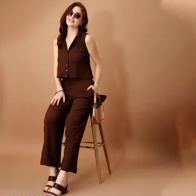 Latest women’s printed sleeveless maxi dhoti jumpsuit