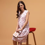 Trendy Check Printed Sleeve Sleepwaear