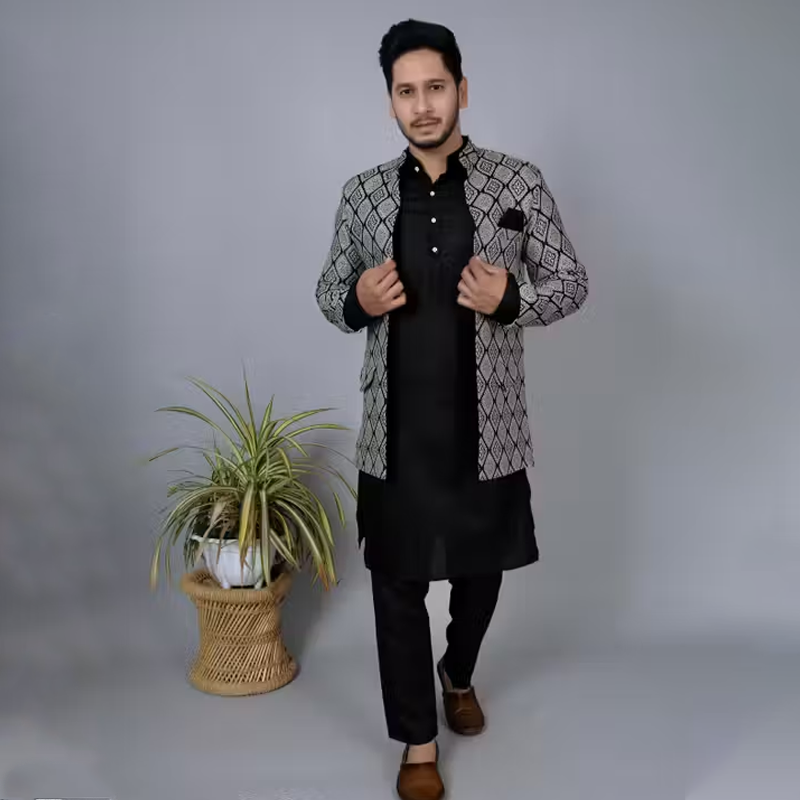 Jacket Kurta Pajama Set