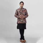 Black Ethnic Jacket Kurta Set