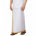 MENS UNSTITCHED GOLDEN BORDER DHOTI