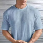 At last fashion Men Popcorn Fabric Round Neck Tshirts