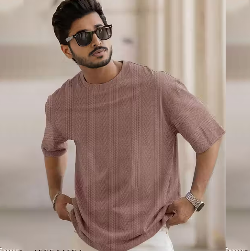 Men Casual Brown T-Shirt