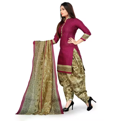 Cotton Printed Readymade Patila Suit