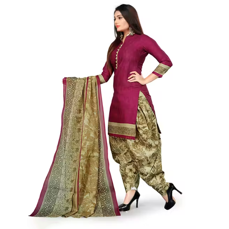 Cotton Printed Readymade Patila Suit