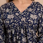 Navy Blue V-NECK Short Top