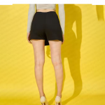 Black Skirt Lycra Blend Mini Women Skirts