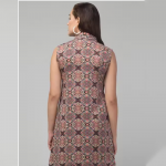 women's stylish net Sleeveless Printed long shrug