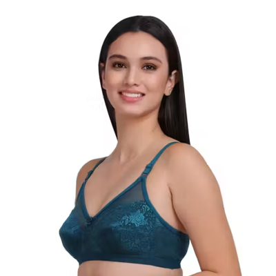 Women's Full Coverage Non Wired Everyday Bra with Net