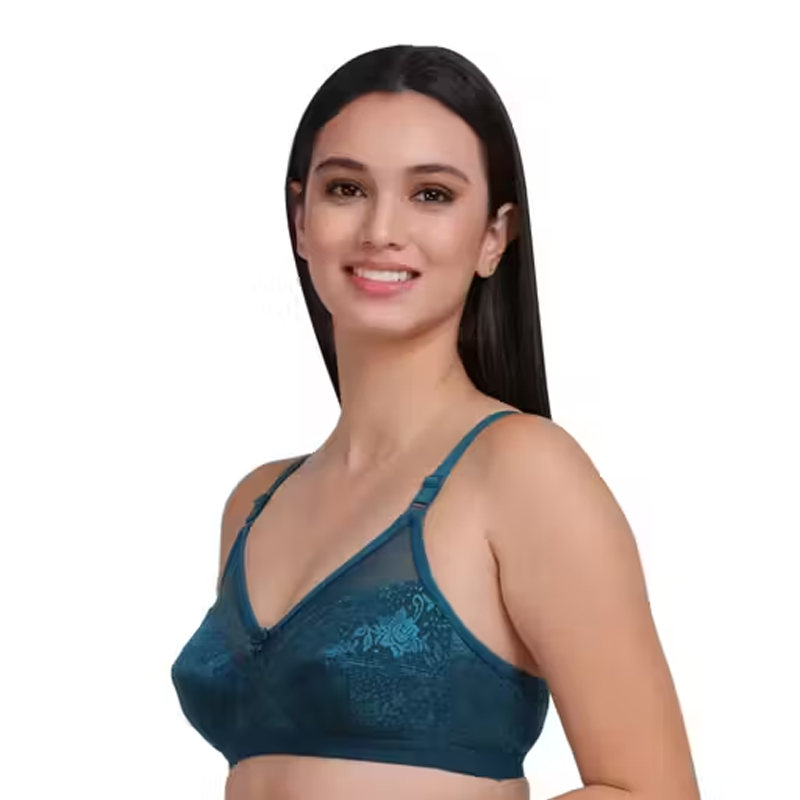 Women's Full Coverage Non Wired Everyday Bra with Net