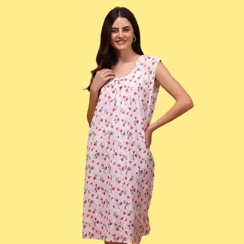 Trendy Check Printed Sleeve Sleepwaear