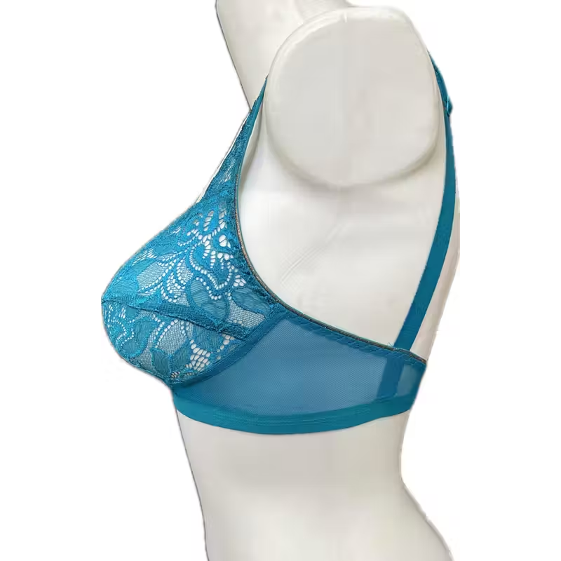 Teal Floral Lace Wire-Free Bralette
