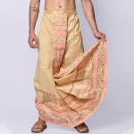 Print Dupion Silk Dhoti For Men Readymade Dhoti Printed Men Dhoti