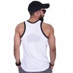 Army sando white black patti