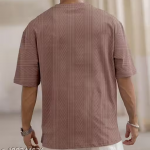 Men Casual Brown T-Shirt