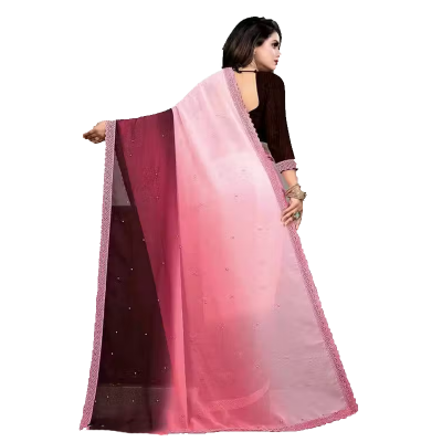 Silk Blend Multicolor Embroidered Saree