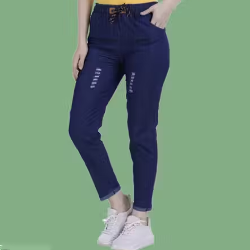 Stretchable Ankle Length Pant with Curved Pocket