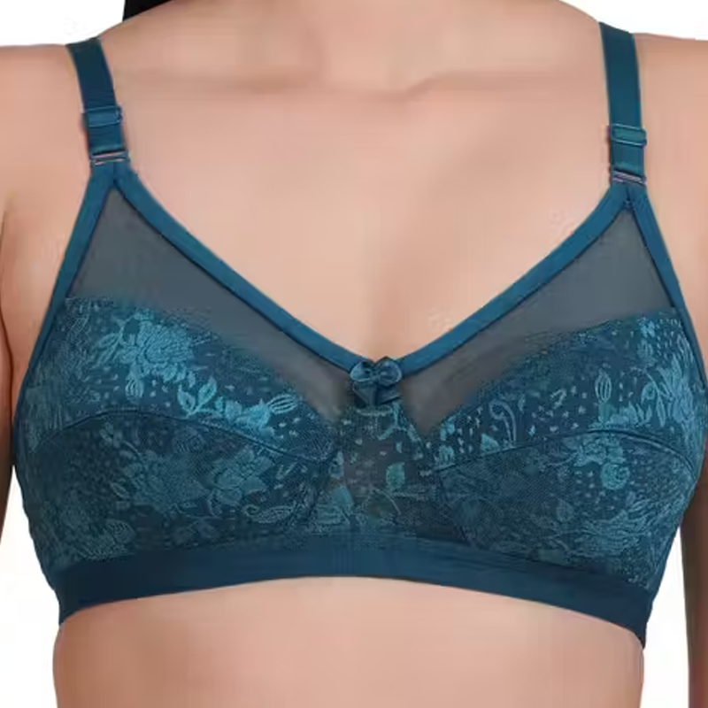 Women's Full Coverage Non Wired Everyday Bra with Net