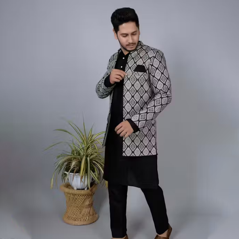 Jacket Kurta Pajama Set