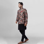 Black Ethnic Jacket Kurta Set