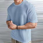 At last fashion Men Popcorn Fabric Round Neck Tshirts