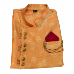 Beige Silk Blend Majestic Sherwani with Pyjama For men
