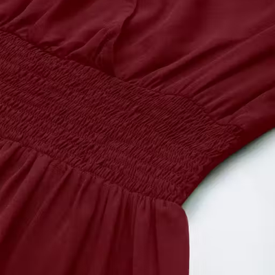 Maxi Dress with Puff Sleeves & Smocked Waist