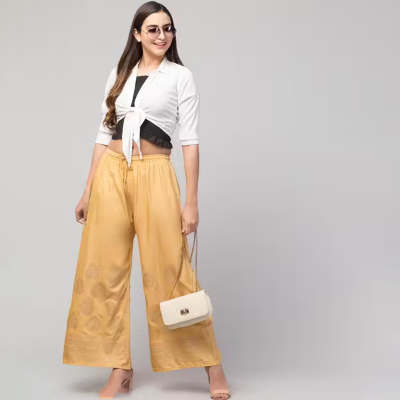 GOLDEN PRINT BEIGE Palazzos