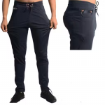 Men's Black & Blue Slim Fit Strechable Lycra COMBO Trackpants For Regular Use